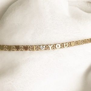 Genuine 10K Gold “I 🤍 YOU” bracelet.